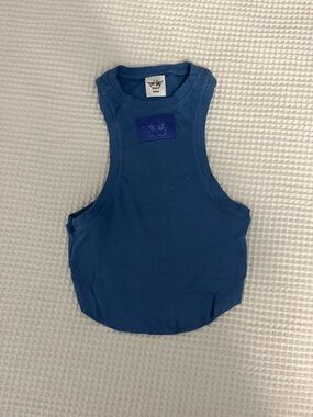 Boys Lie Blue Ribbed Tank with Graphic Patch